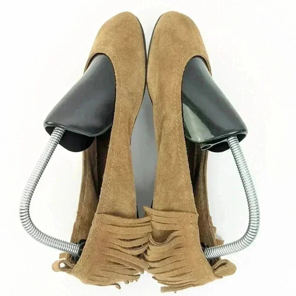 Mojo Moxy Leather Fringe Tassel Ballet Flats - 9 - Picture 8 of 12